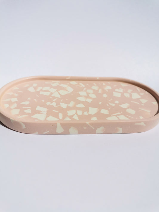 Blush Trinket Tray with White Terrazzo Chips